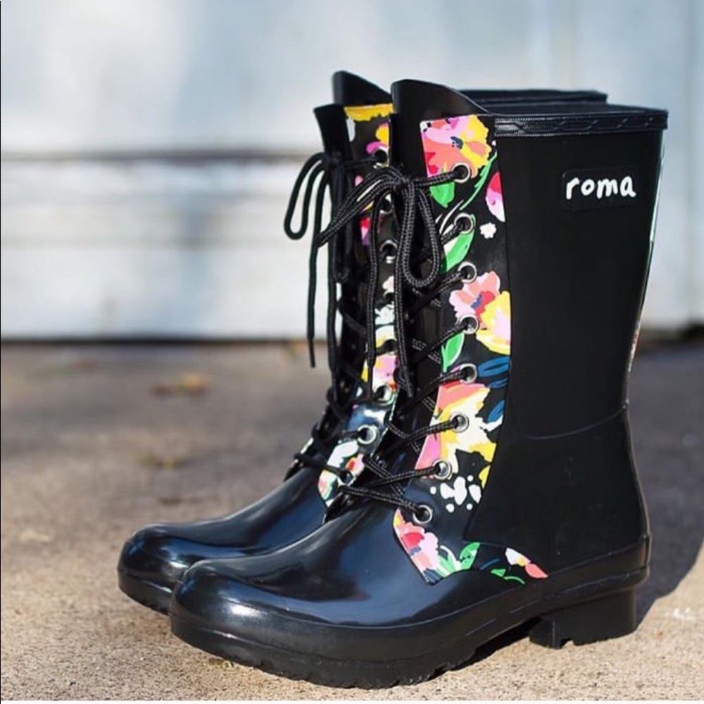 Roma Floral Rainboots | New Without Box